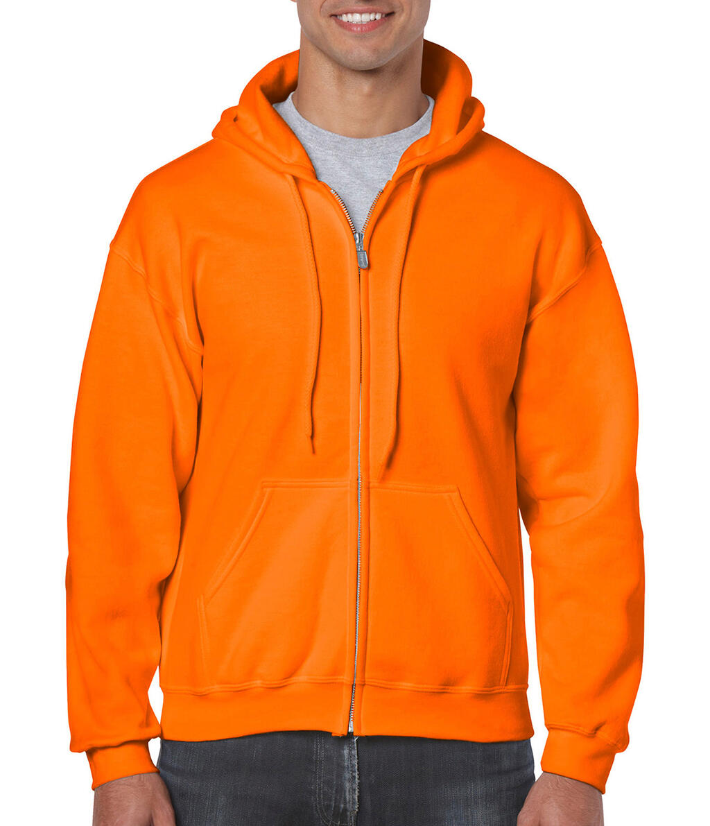 Heavy Blend Adult Full Zip Hooded Sweat in Farbe Safety Orange