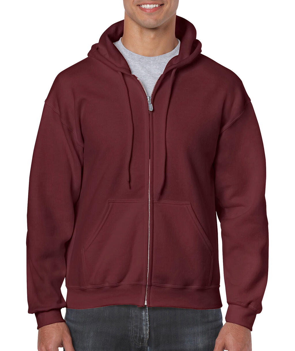 Heavy Blend Adult Full Zip Hooded Sweat in Farbe Maroon