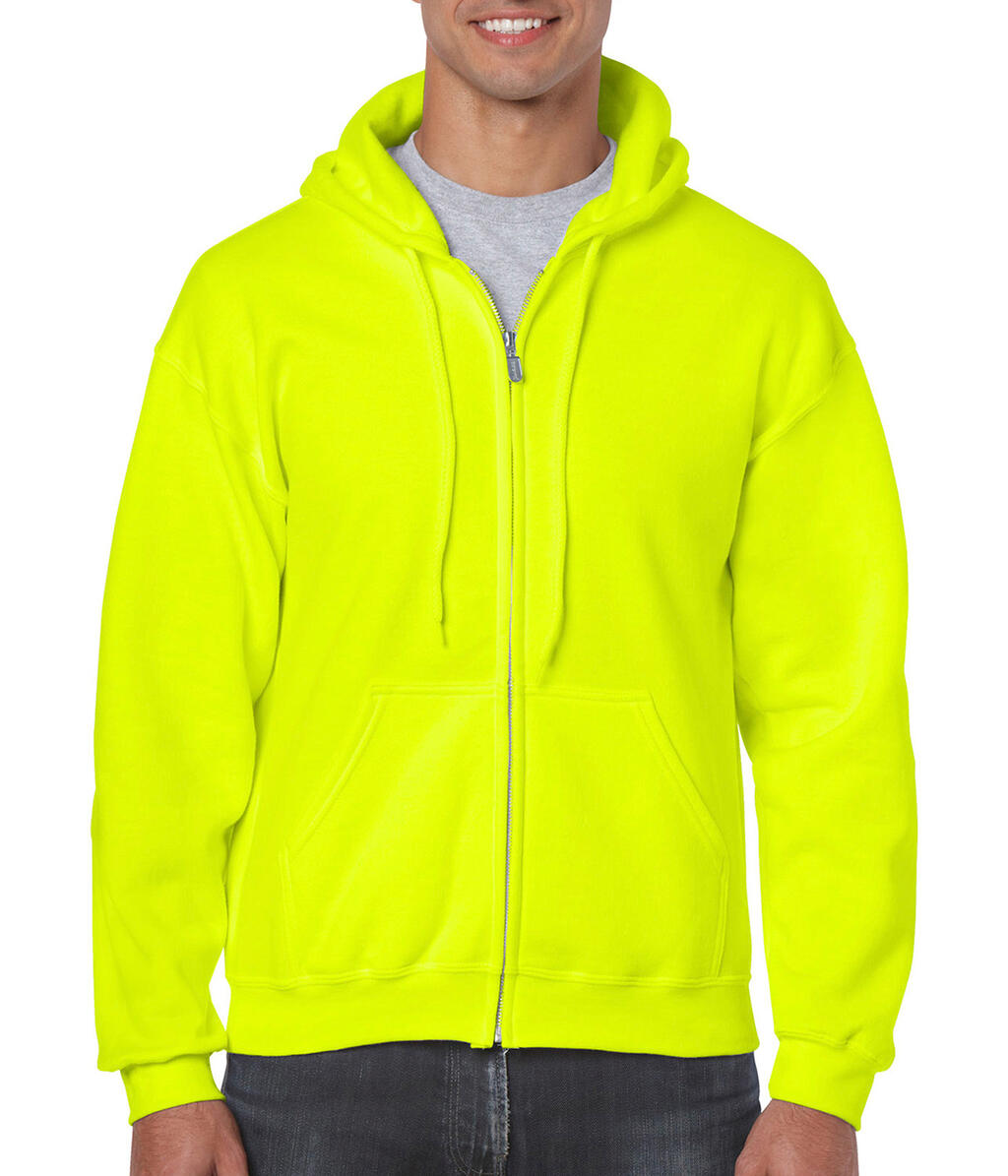 Heavy Blend Adult Full Zip Hooded Sweat in Farbe Safety Green
