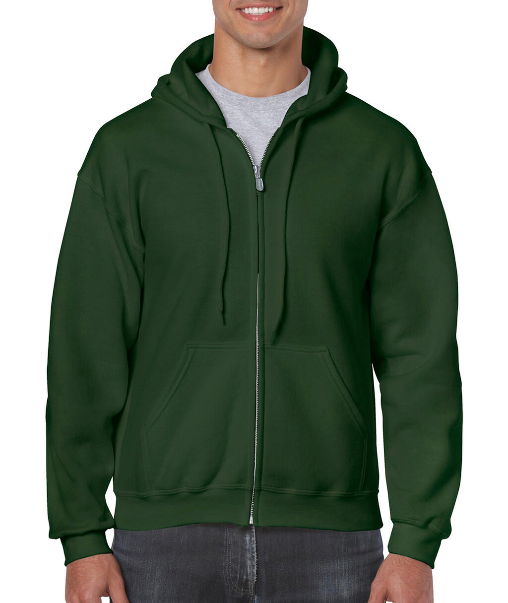 Heavy Blend Adult Full Zip Hooded Sweat in Farbe Forest Green