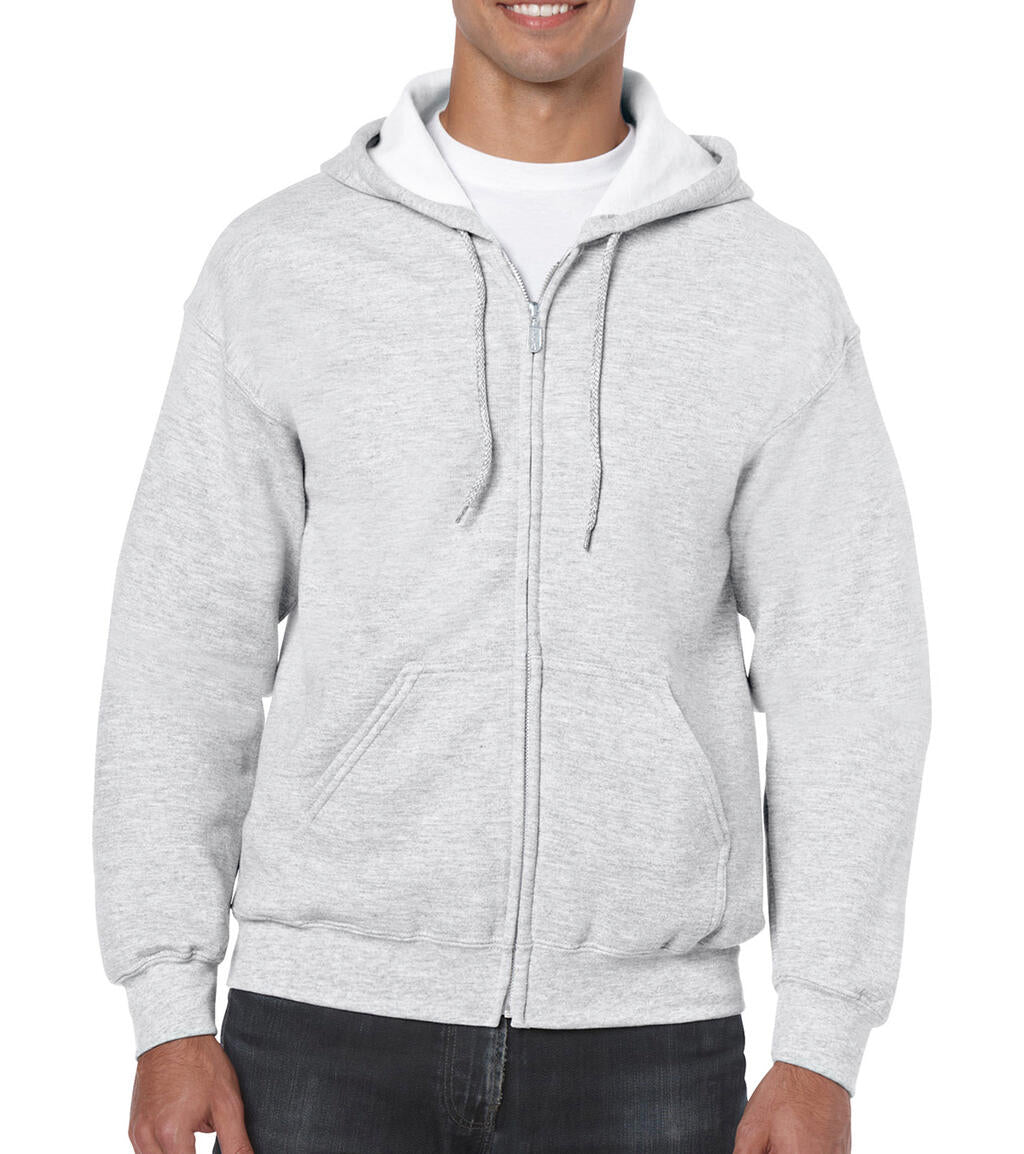 Heavy Blend Adult Full Zip Hooded Sweat in Farbe Ash Grey