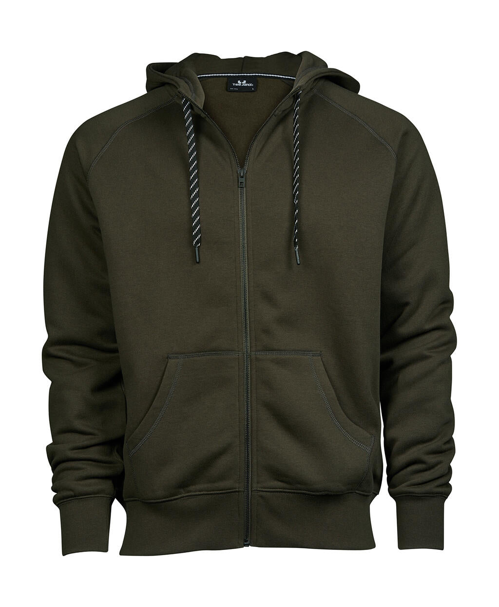 Fashion Full Zip Hood in Farbe Dark Olive