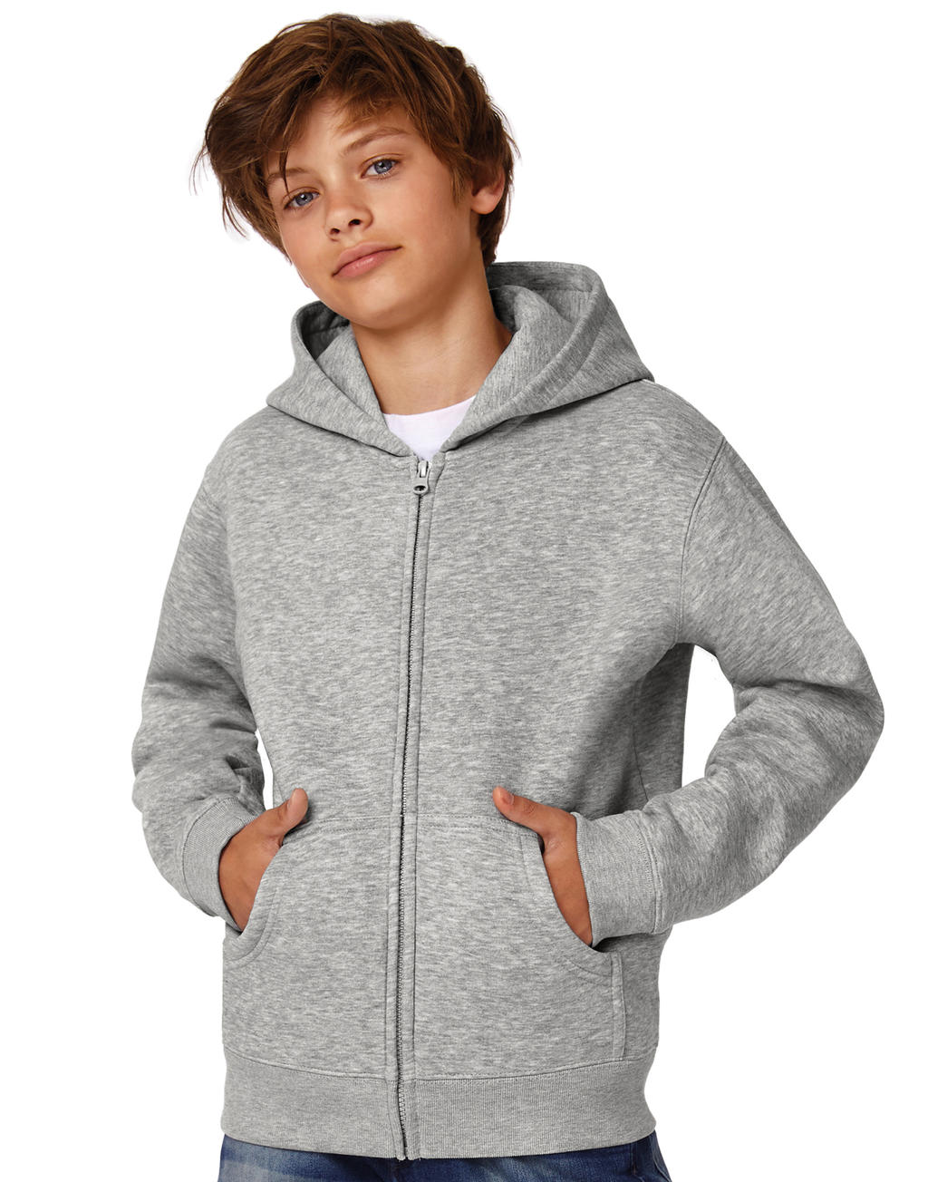 Hooded Full Zip/kids Sweat in Farbe Black