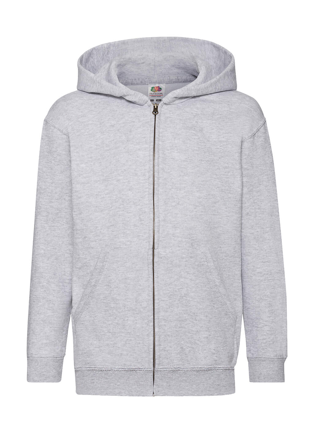 Kids' Classic Hooded Sweat Jacket in Farbe Heather Grey