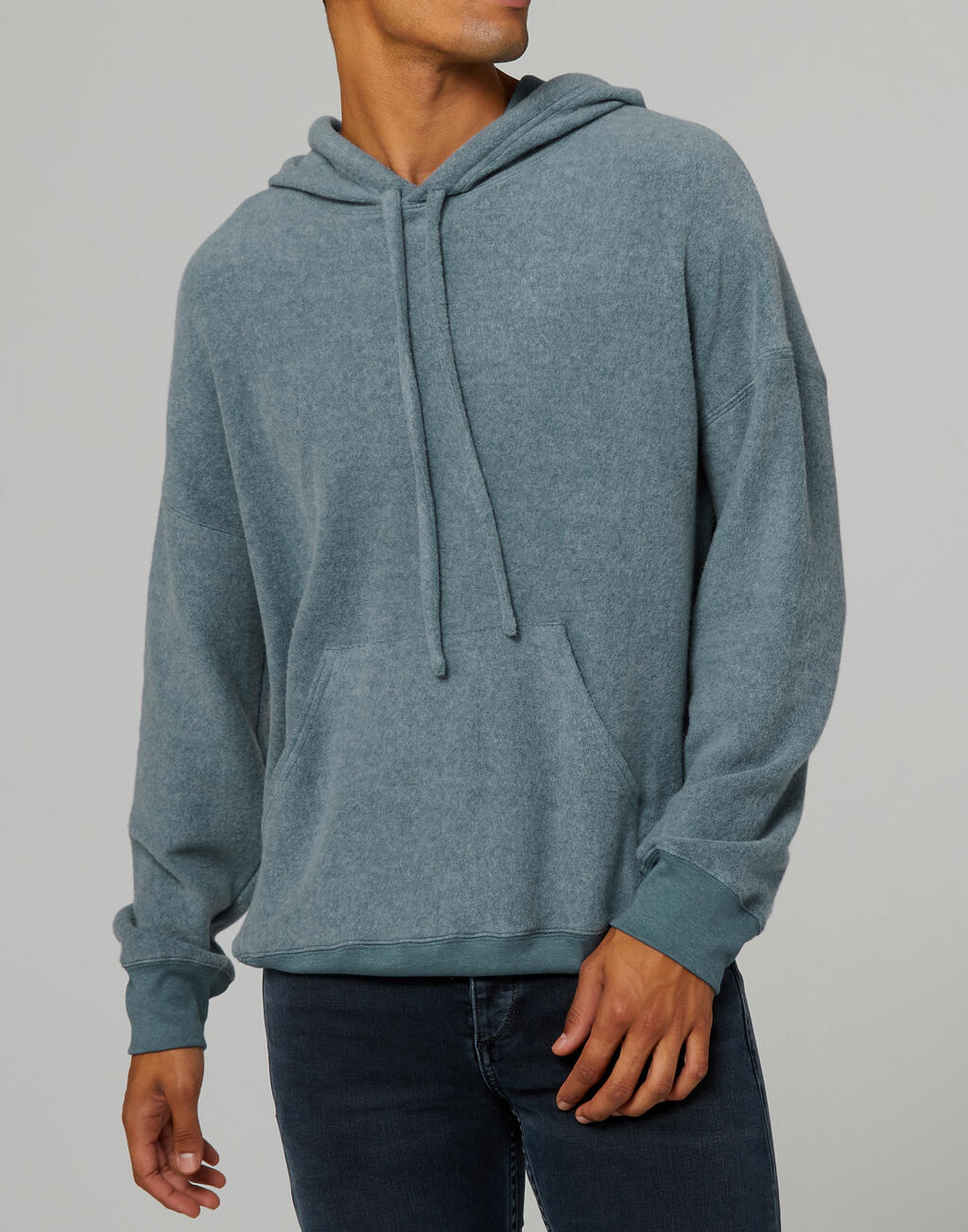 Unisex Sueded Fleece Pullover Hoodie in Farbe Heather Slate