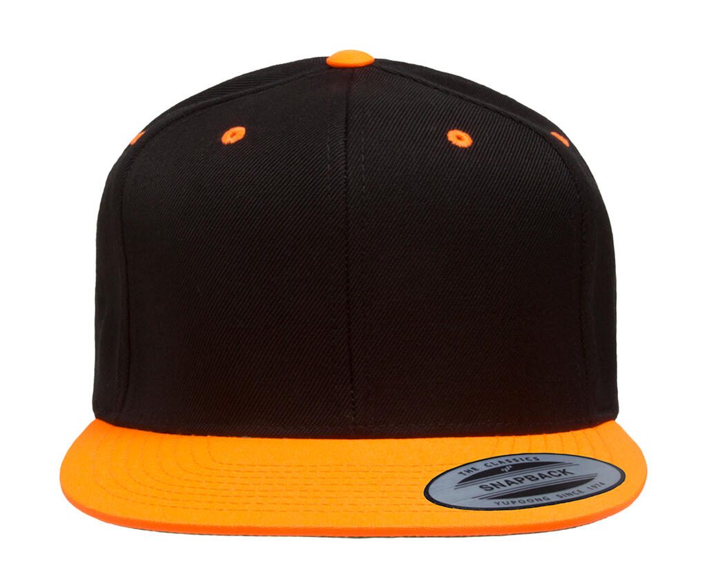 Classic Snapback 2-Tone Cap in Farbe Black/Neon Orange