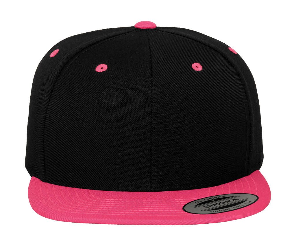 Classic Snapback 2-Tone Cap in Farbe Black/Neon Pink
