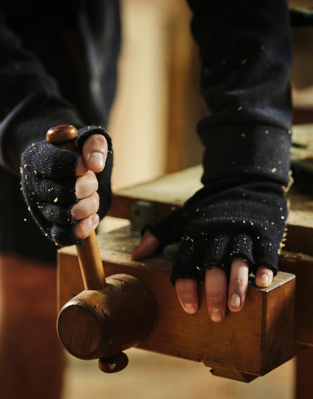 Fingerless Mitts in Farbe Black