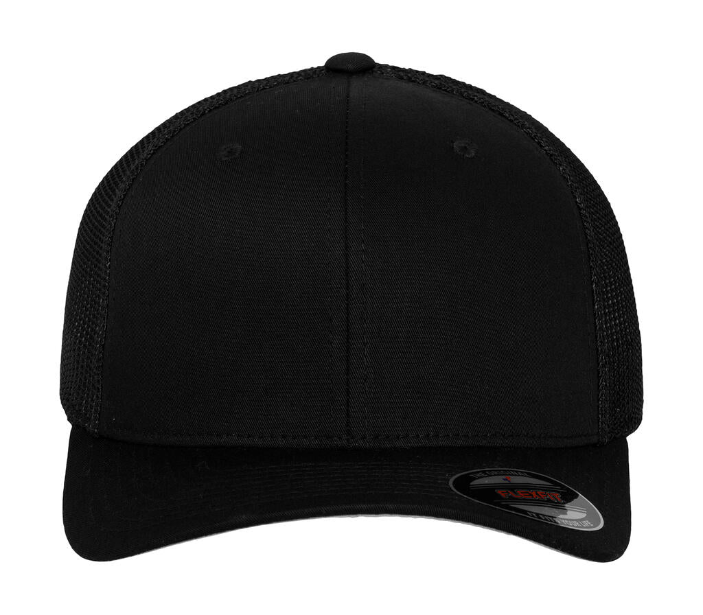 Mesh Cotton Twill Trucker Cap in Farbe Black