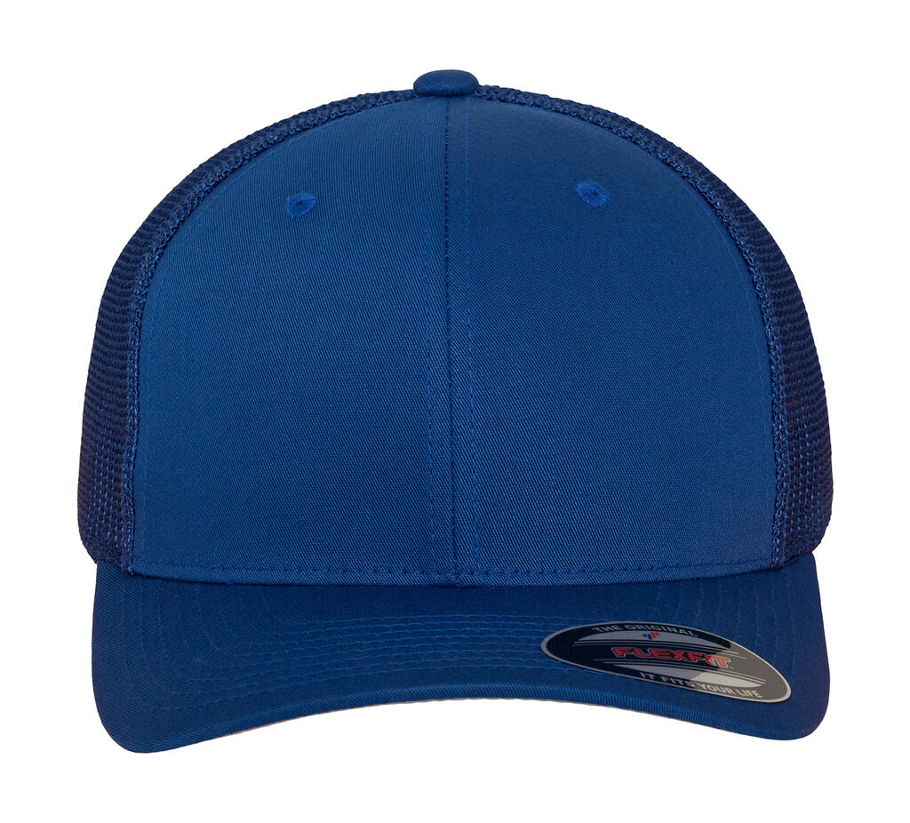 Mesh Cotton Twill Trucker Cap in Farbe Royal