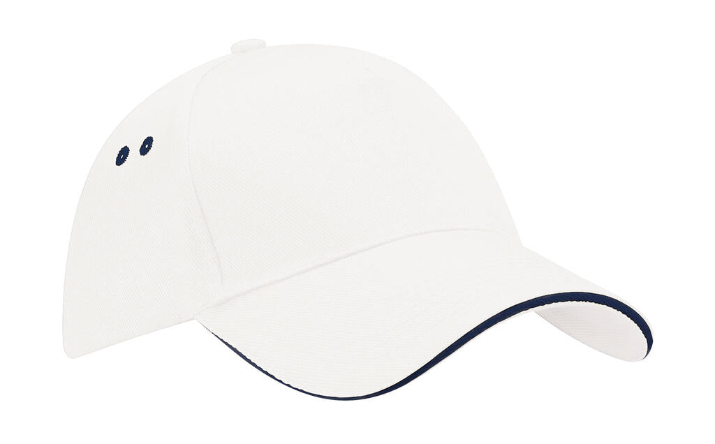 Ultimate 5 Panel Cap - Sandwich Peak in Farbe White/French Navy