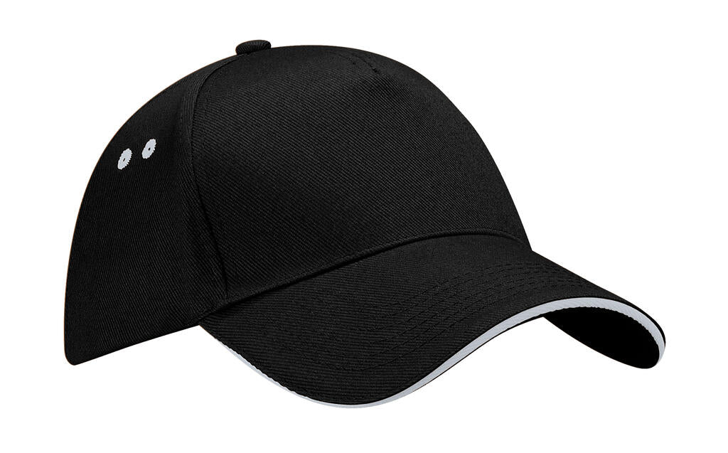 Ultimate 5 Panel Cap - Sandwich Peak in Farbe Black/Light Grey