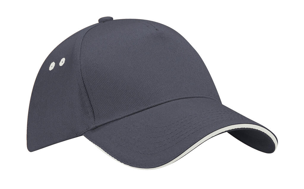Ultimate 5 Panel Cap - Sandwich Peak in Farbe Graphite Grey/Oyster Grey