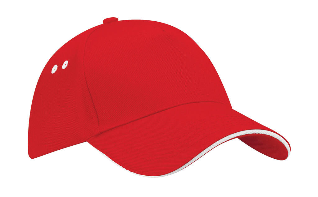 Ultimate 5 Panel Cap - Sandwich Peak in Farbe Classic Red/White