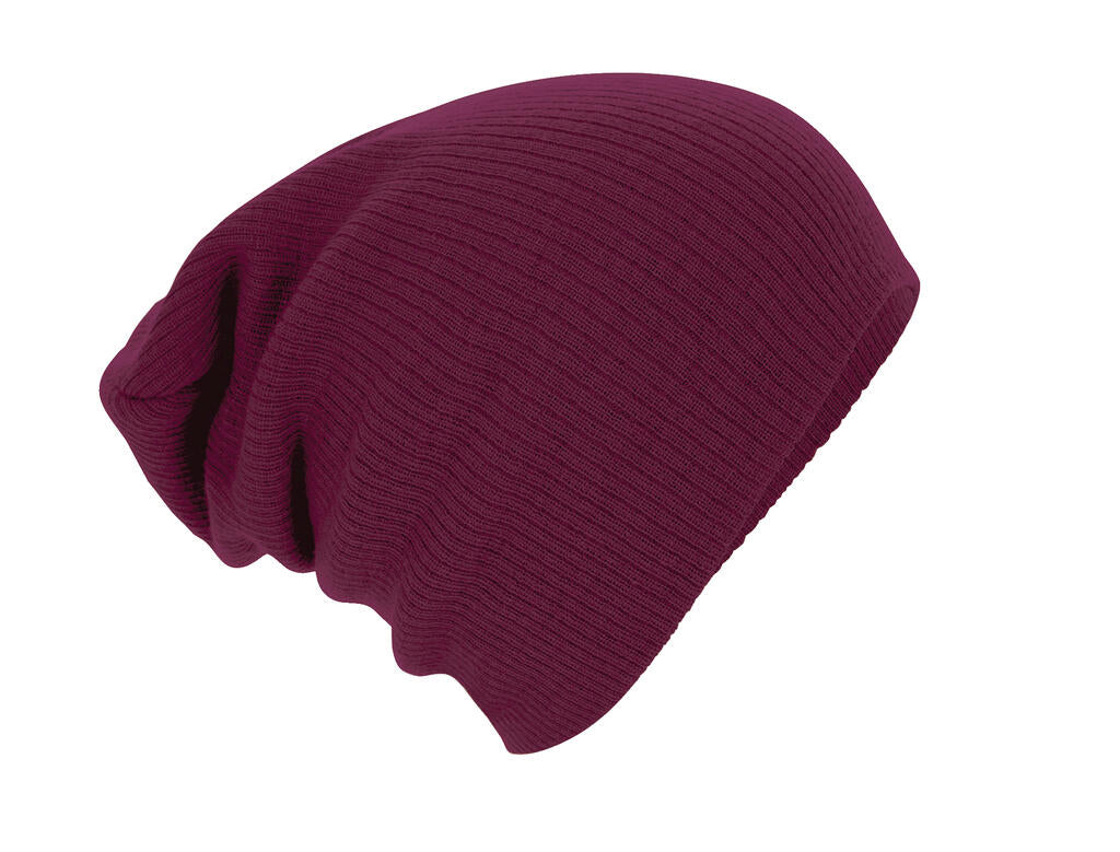 Slouch Beanie in Farbe Burgundy
