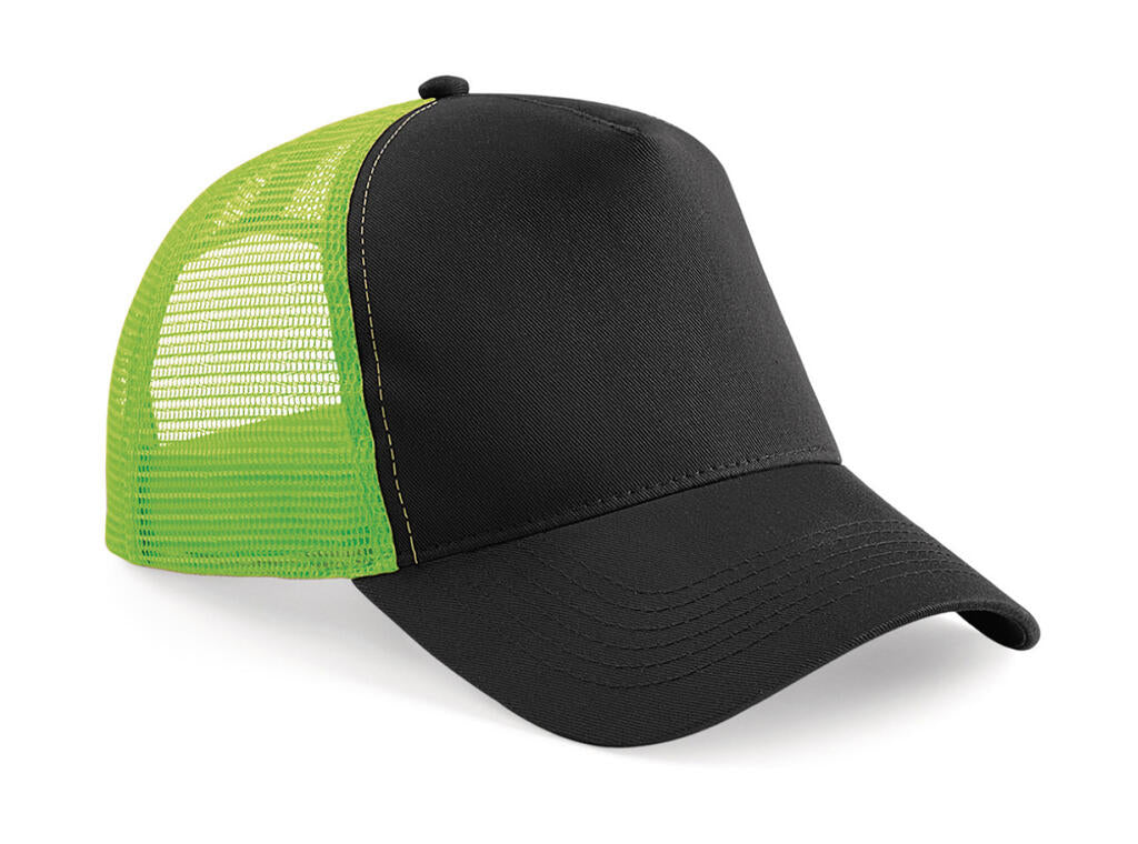 Snapback Trucker in Farbe Black/Lime Green