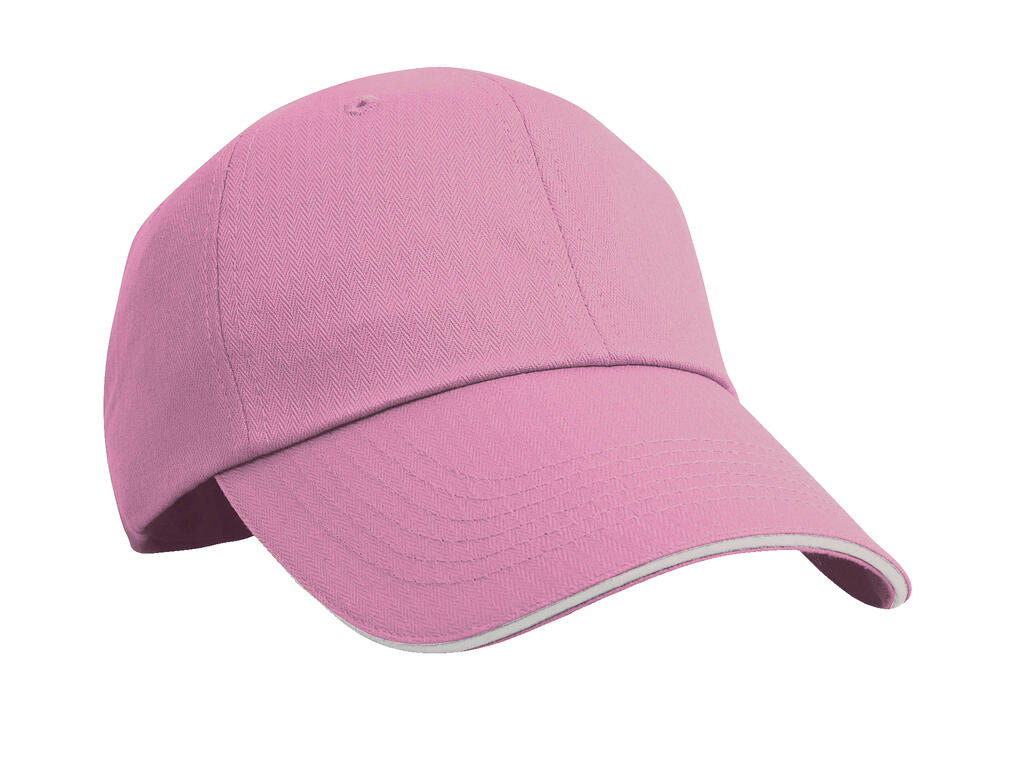 Herringbone Cap in Farbe Pink/White