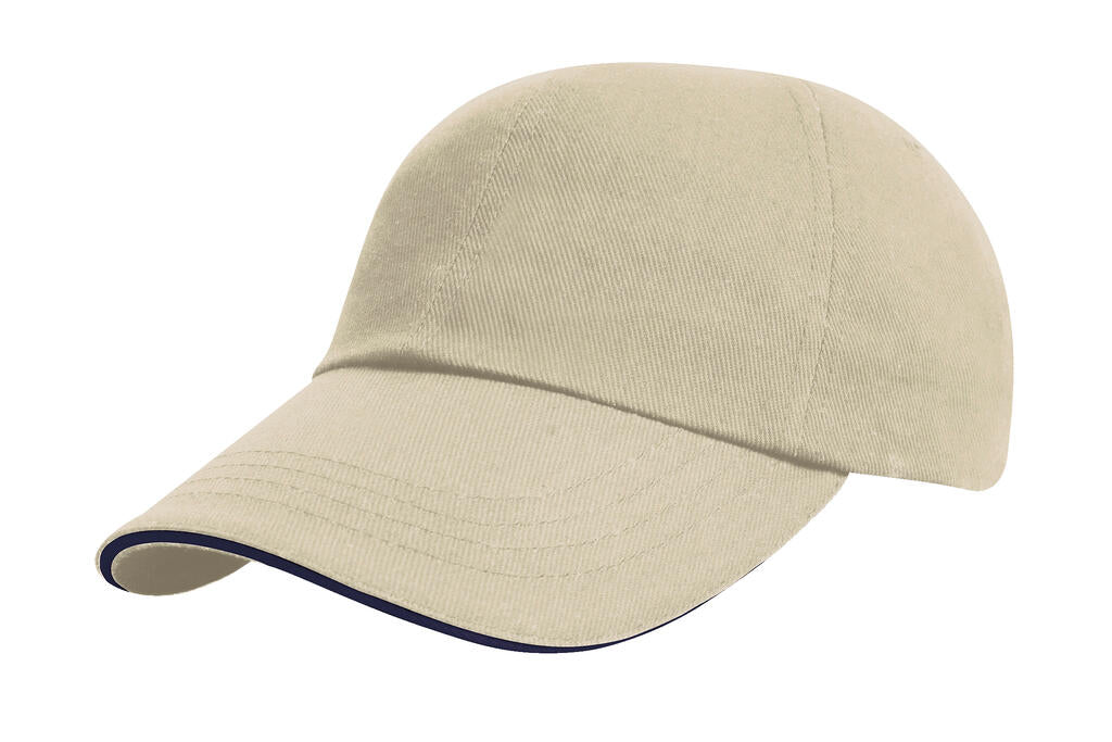 Brushed Cotton Sandwich Cap in Farbe Natural/Navy