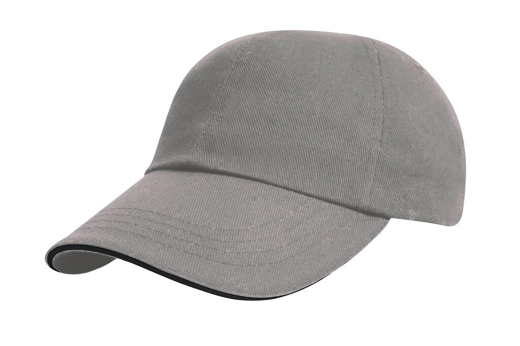 Brushed Cotton Sandwich Cap in Farbe Grey/Black