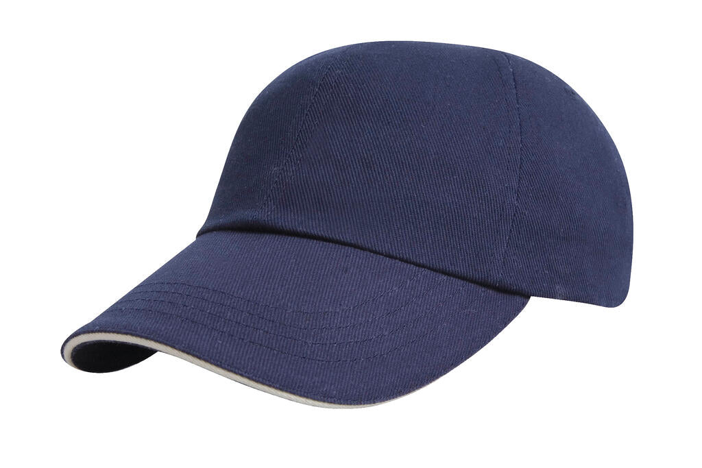 Brushed Cotton Sandwich Cap in Farbe Navy/White