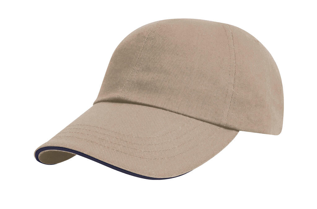 Brushed Cotton Drill Cap in Farbe Putty/Navy