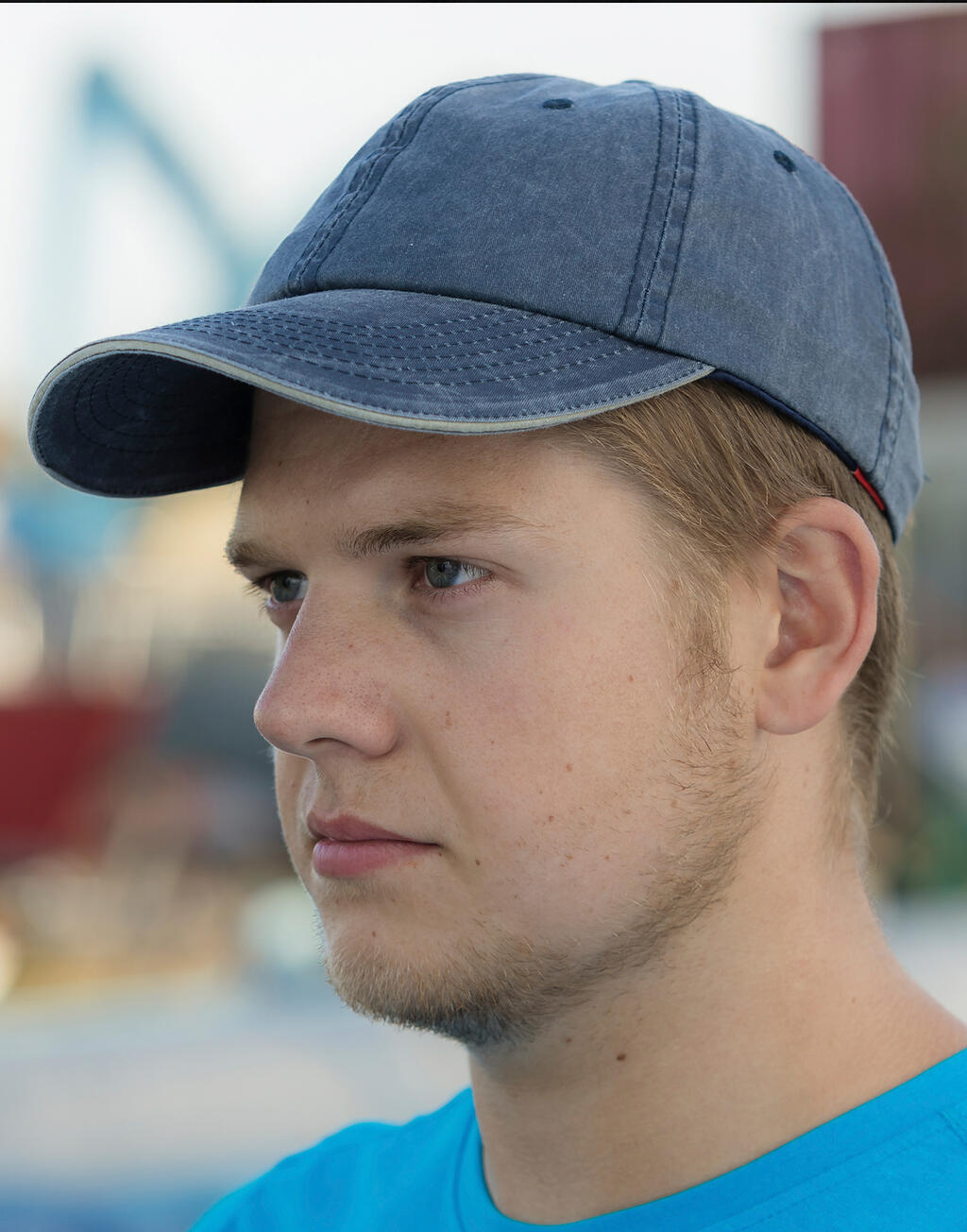 Fine Cotton Twill Cap in Farbe Navy/Putty