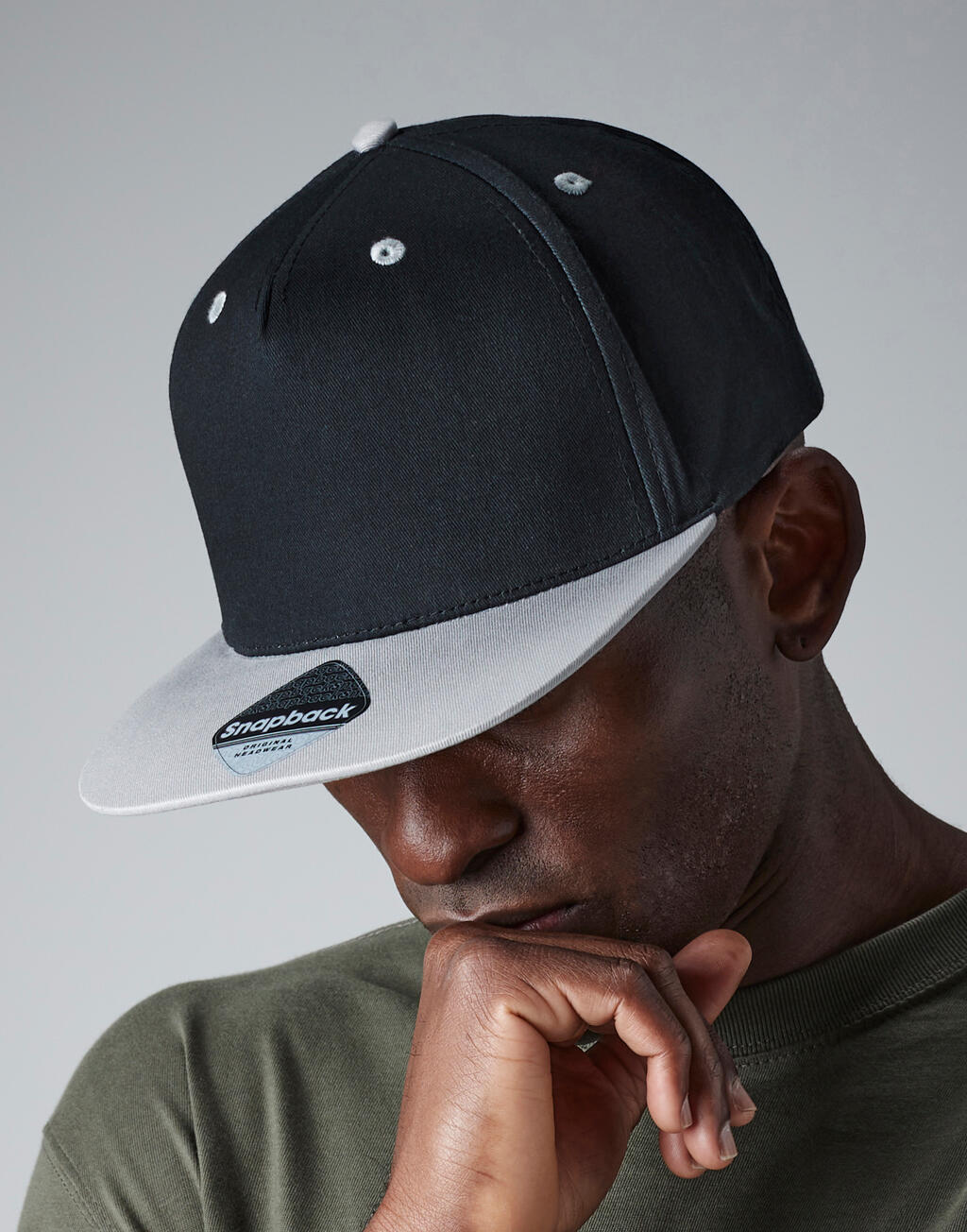5 Panel Contrast Snapback in Farbe Black/Grey