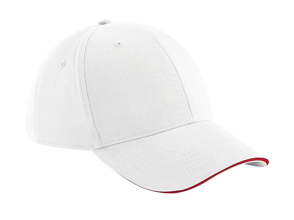 Athleisure 6 Panel Cap in Farbe White/Classic Red