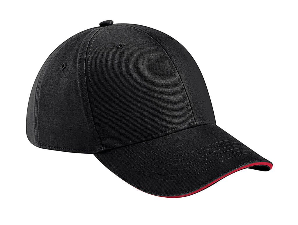 Athleisure 6 Panel Cap in Farbe Black/Classic Red