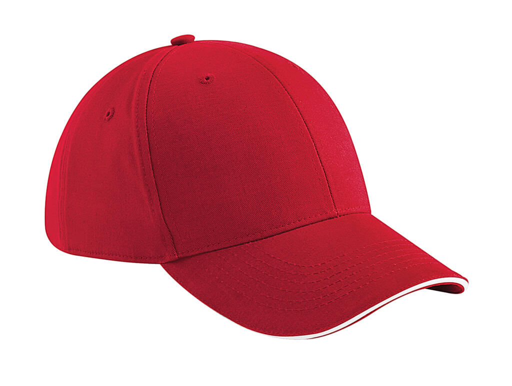 Athleisure 6 Panel Cap in Farbe Classic Red/White