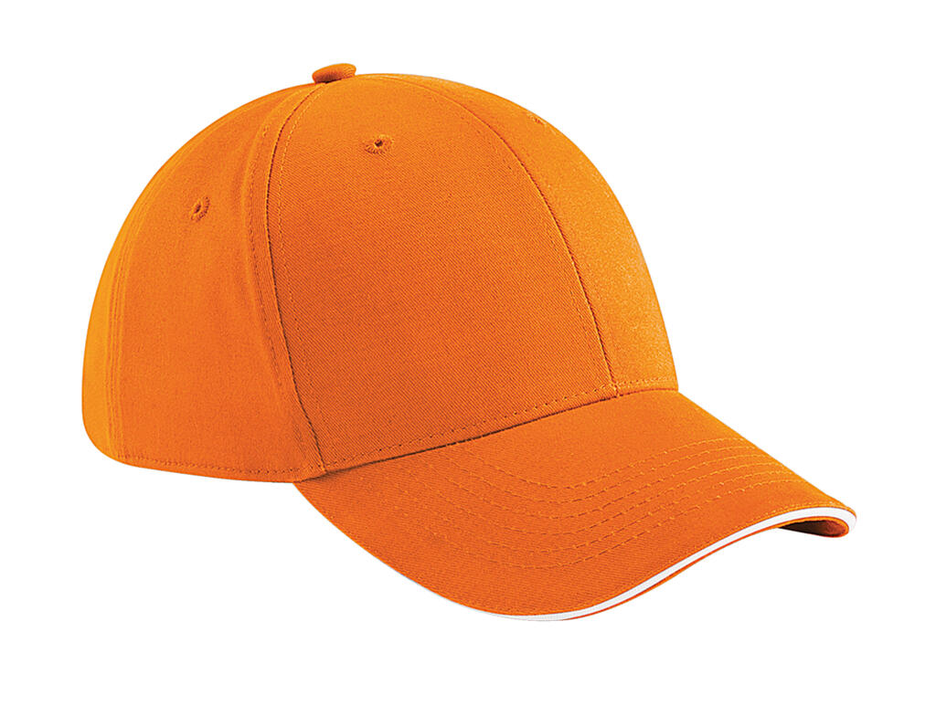 Athleisure 6 Panel Cap in Farbe Orange/White