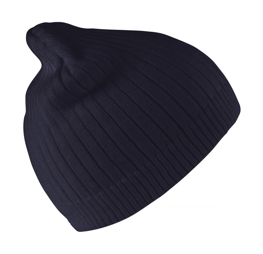Delux Double Knit Cotton Beanie Hat in Farbe Navy