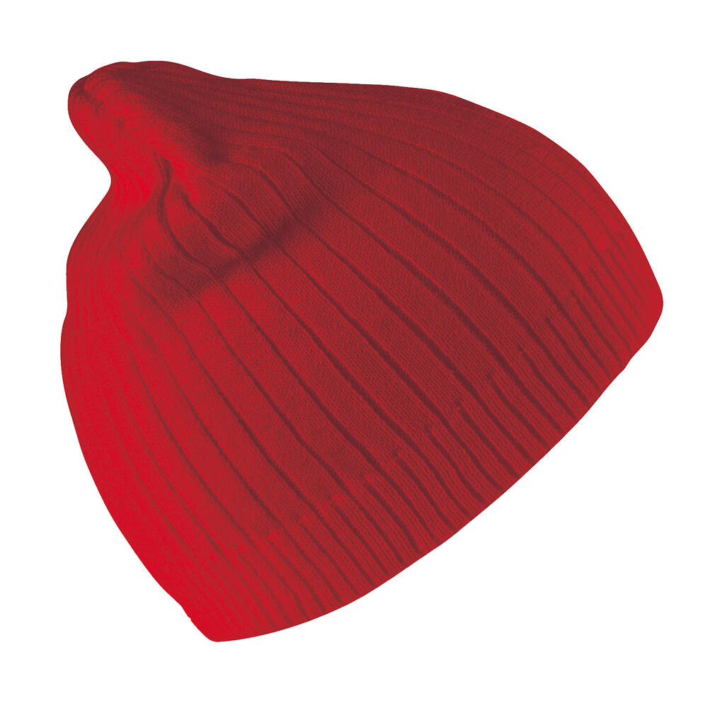 Delux Double Knit Cotton Beanie Hat in Farbe Red