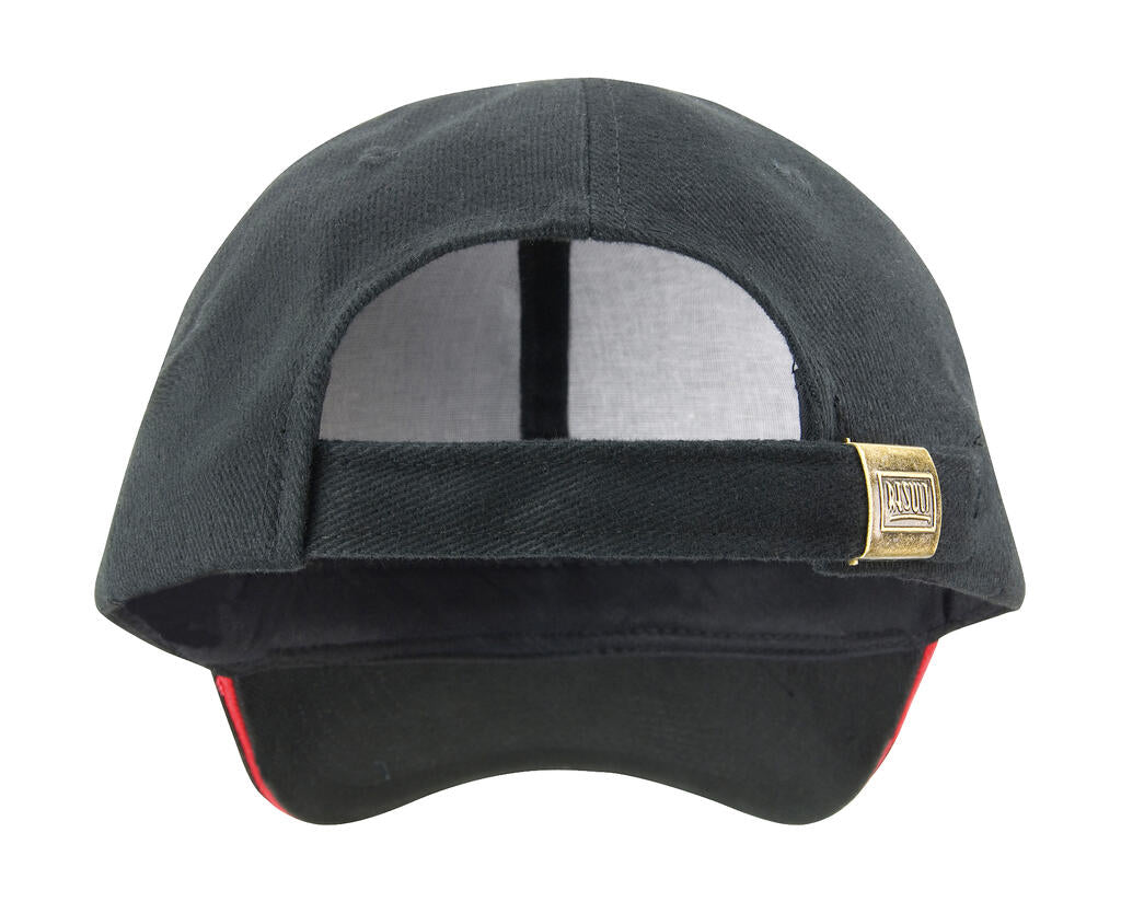 Sandwich Brushed Cotton Cap in Farbe Black/Red