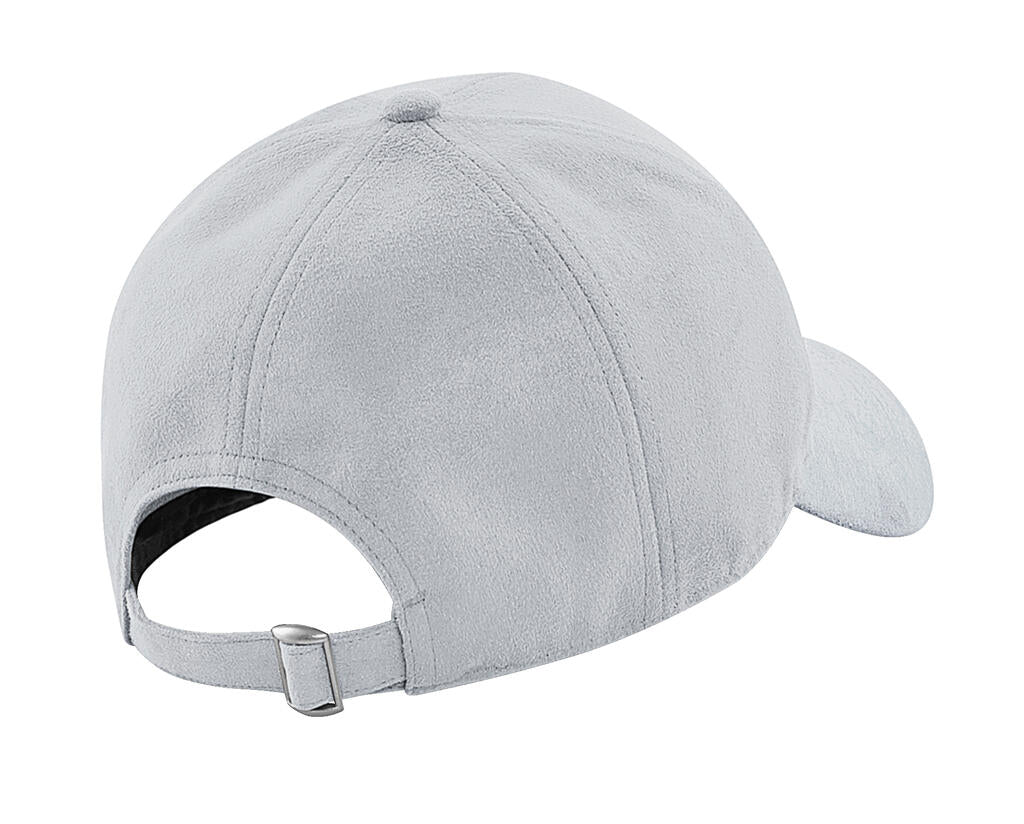 Faux Suede 6 Panel Cap in Farbe Black