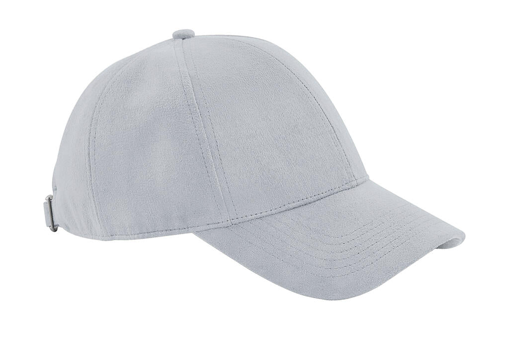 Faux Suede 6 Panel Cap in Farbe Light Grey