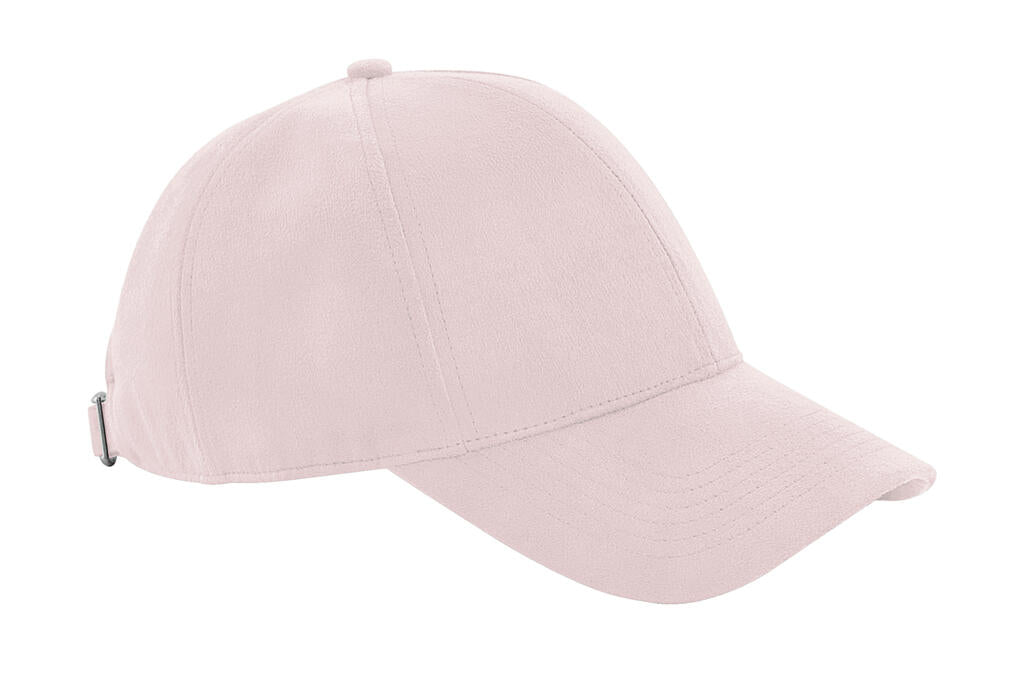 Faux Suede 6 Panel Cap in Farbe Dusky Pink