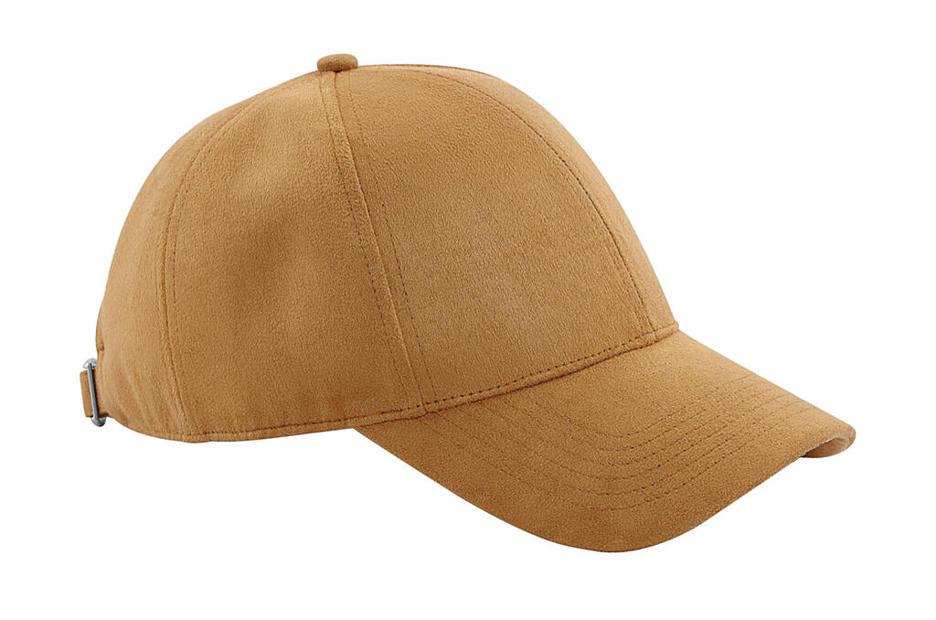Faux Suede 6 Panel Cap in Farbe Caramel