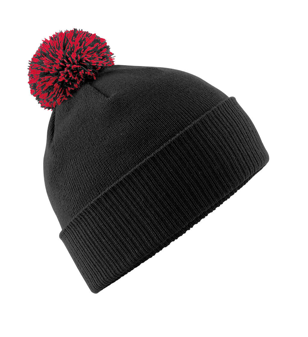 Snowstar Beanie in Farbe Black/Classic Red
