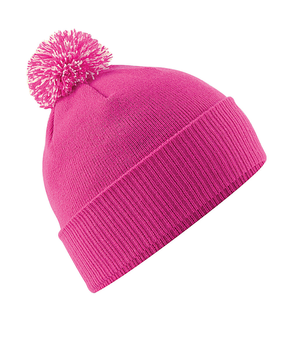 Snowstar Beanie in Farbe Fuchsia/Off White