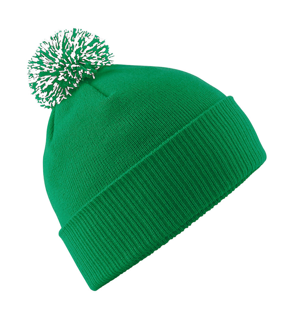 Snowstar Beanie in Farbe Kelly Green/White