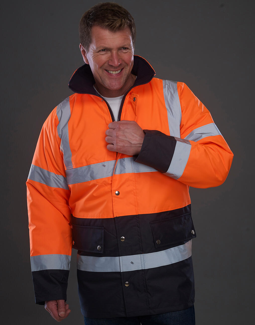 Fluo 2 Tone Motorway Jacket in Farbe Fluo Orange/Navy