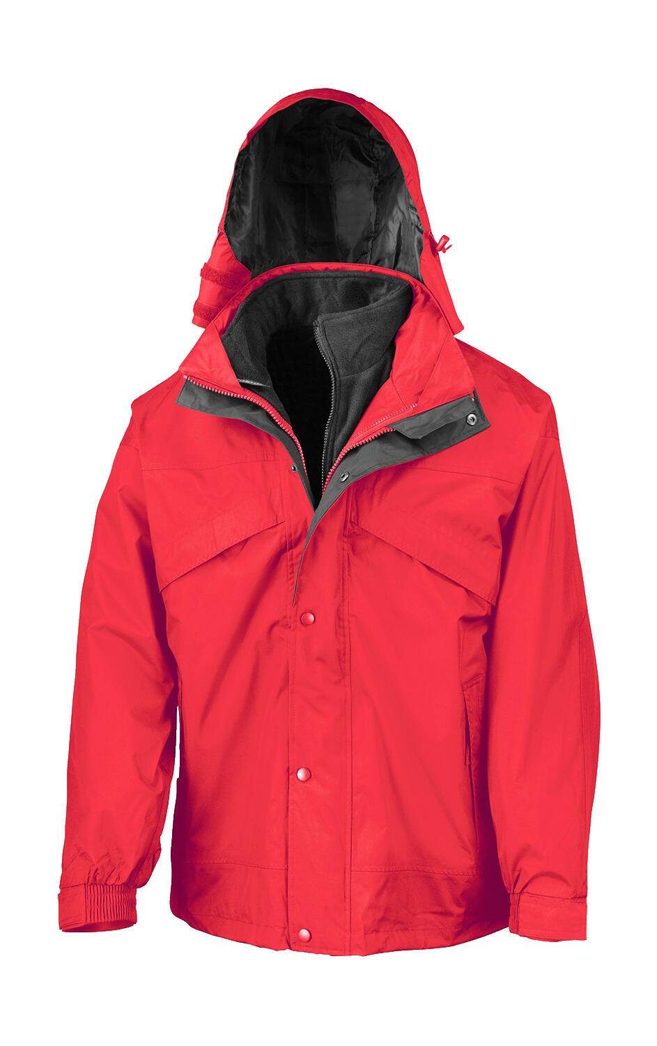 3-in-1 Jacket with Fleece in Farbe Red