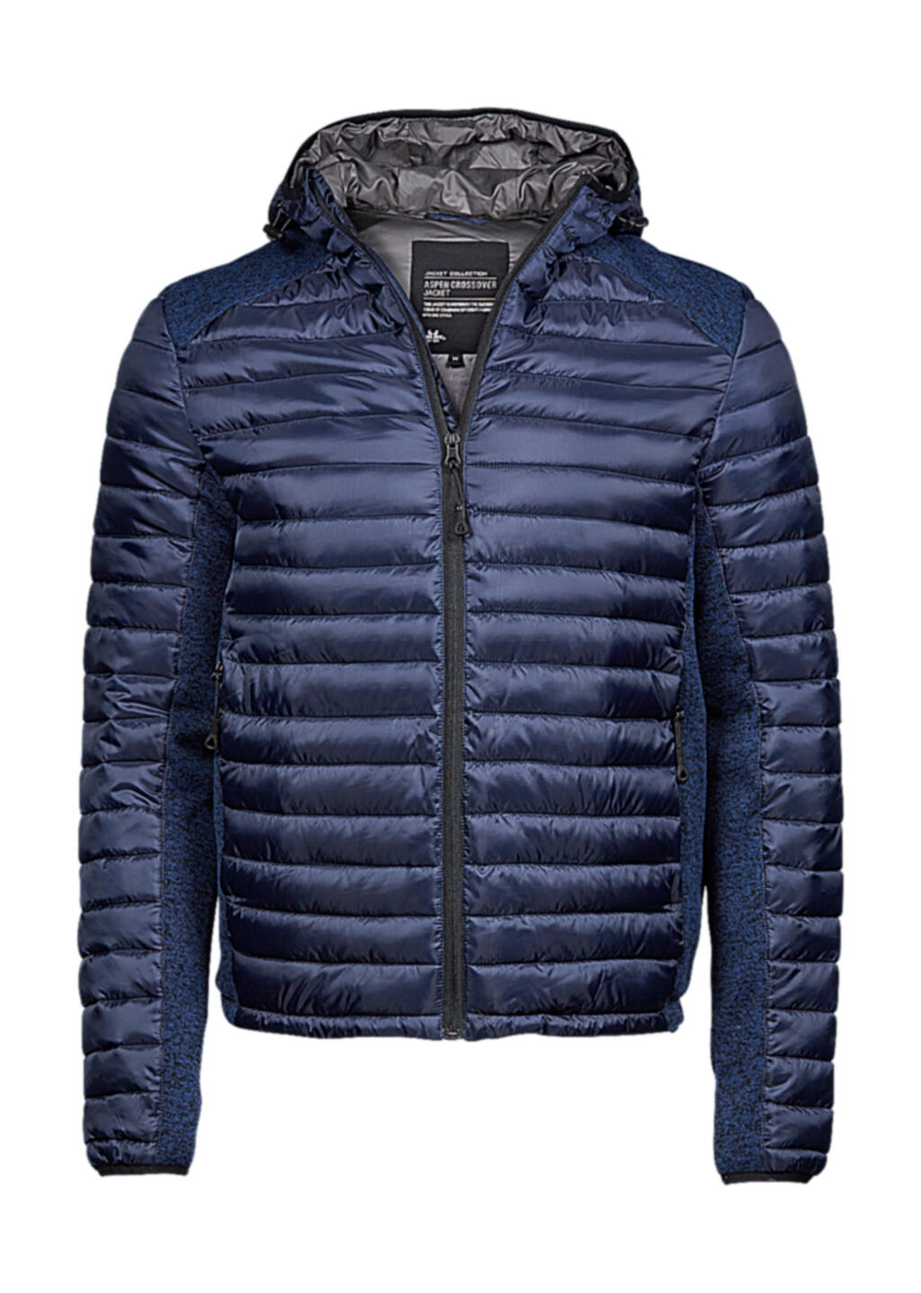 Hooded Outdoor Crossover Jacket in Farbe Navy/Navy Melange