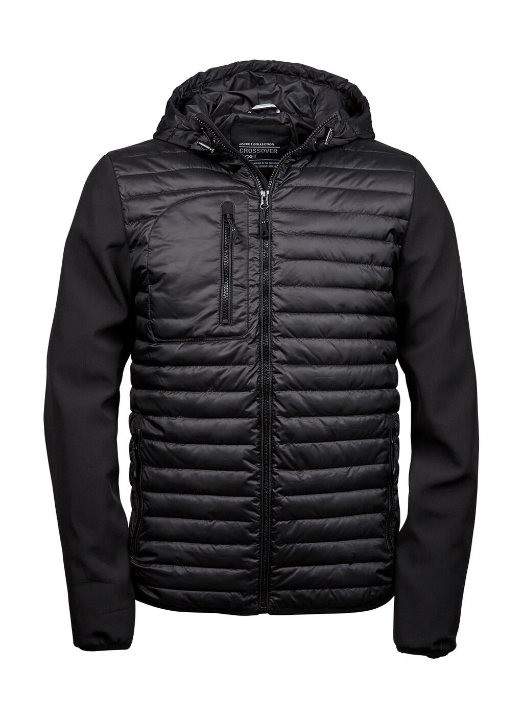 Hooded Crossover Jacket in Farbe Black