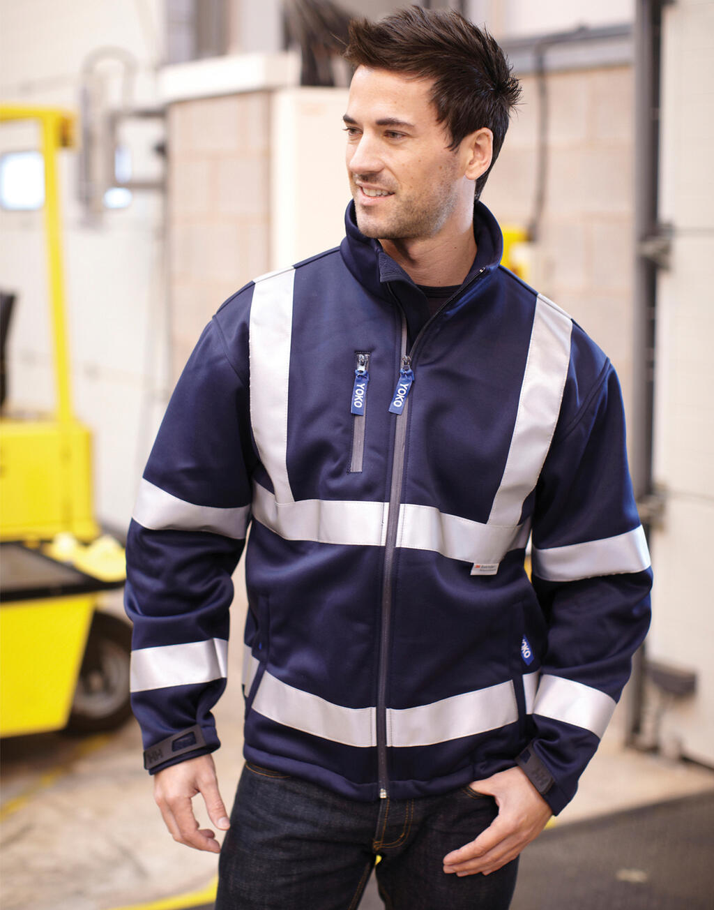 Fluo Softshell Jacket in Farbe Navy
