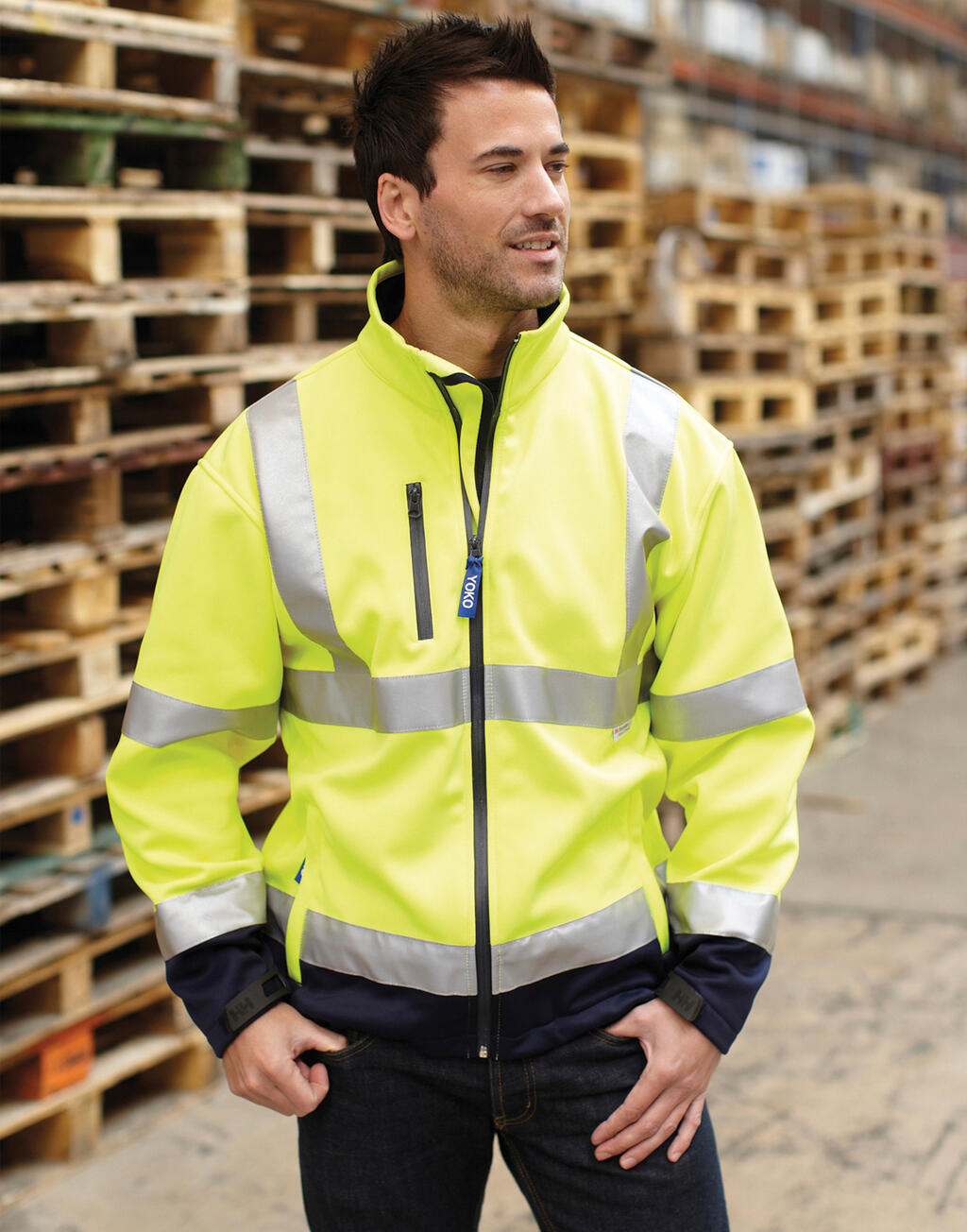 Fluo Softshell Jacket in Farbe Navy