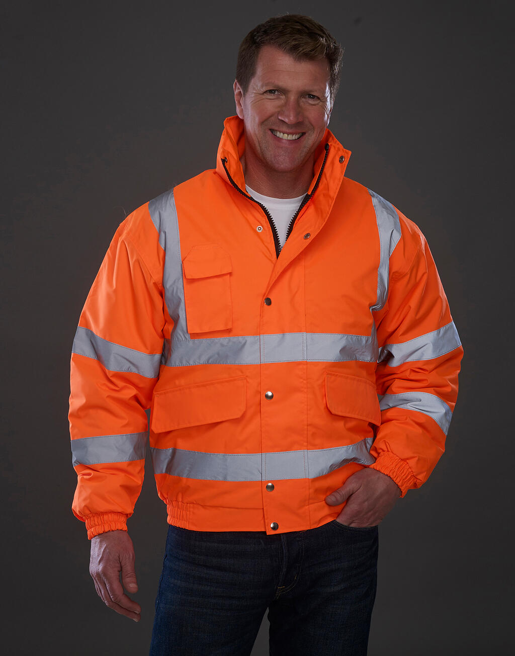 Fluo Bomber Jacket in Farbe Fluo Orange