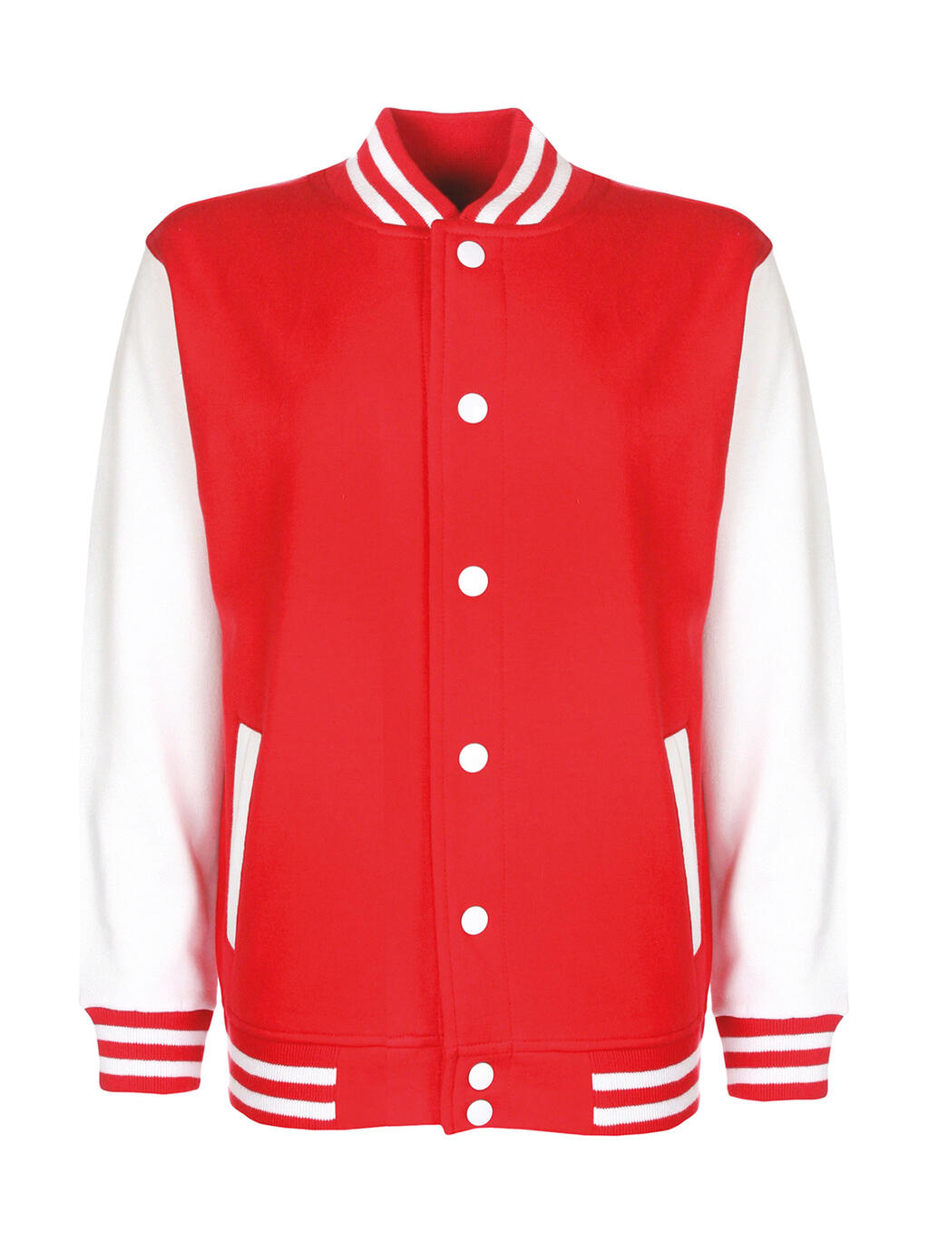 Junior Varsity Jacket in Farbe Fire Red/White