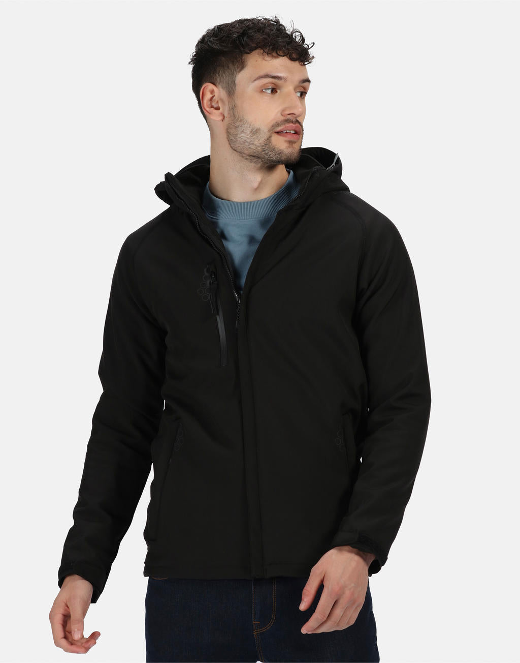 Repeller Lined Hooded Softshell in Farbe Black